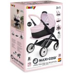 Smoby - Maxi-cosi 3-in-1 doll pram, carrying basket + buggy - for dolls up to 42 cm Not included - Freely rotating front wheels,