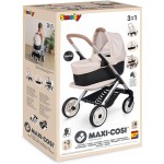 Smoby - Maxi-cosi 3-σε-1 Καροτσάκι Κούκλας, Καλάθι Μεταφοράς + Καρότσι - για Κούκλες έως 42 cm Δεν Περιλαμβάνεται - Ελεύθερα Περ