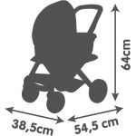 Smoby - Maxi-cosi 3-σε-1 Καροτσάκι Κούκλας, Καλάθι Μεταφοράς + Καρότσι - για Κούκλες έως 42 cm Δεν Περιλαμβάνεται - Ελεύθερα Περ