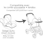 Smoby - Maxi-cosi 3-in-1 doll pram, carrying basket + buggy - for dolls up to 42 cm Not included - Freely rotating front wheels,