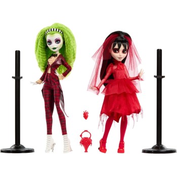 Mattel Monster High Skullector Beetlejuice Beetlejuice Doll 2-Pack, Collectible Betelgeuse And Lydia Deetz Set With Accessories 