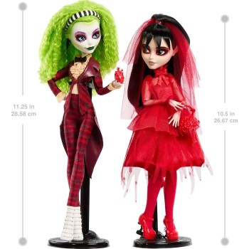Mattel Monster High Skullector Beetlejuice Beetlejuice Doll 2-Pack, Collectible Betelgeuse And Lydia Deetz Set With Accessories 