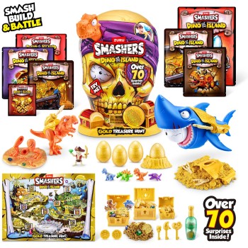 ZURU παιχνιδι μινιατουρα smashers s5 dino island κυνηγι του χρυσου θησαυρου 3+ 30893 4894680033504