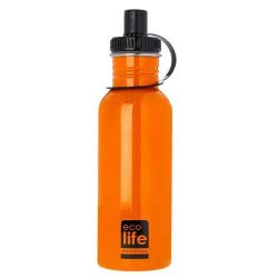 eco life Μεταλλικό Μπουκάλι 600Ml Πορτοκαλί 33-ΒΟ-1003 5208009000105