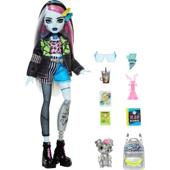 Mattel Monster High Frankie Stein Fashion Doll With Pet Watzie and Accessories HXH73 194735230587