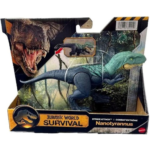 Mattel Jw Rebirth - Φιγούρες Δεινοσαυρων Με Σπαστα Μελη Jurassic World Strike Attack Nanotyrannus  JGB77 / JKL70 194735352210