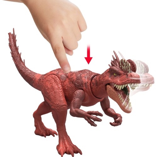 Mattel Jurassic World Strike Attack Dilophosaurus Dinosaur Figure, Single Action & Posable, Digital Play JGB77 / JKL67 194735352