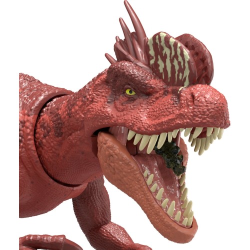 Mattel Jurassic World Strike Attack Dilophosaurus Dinosaur Figure, Single Action & Posable, Digital Play JGB77 / JKL67 194735352