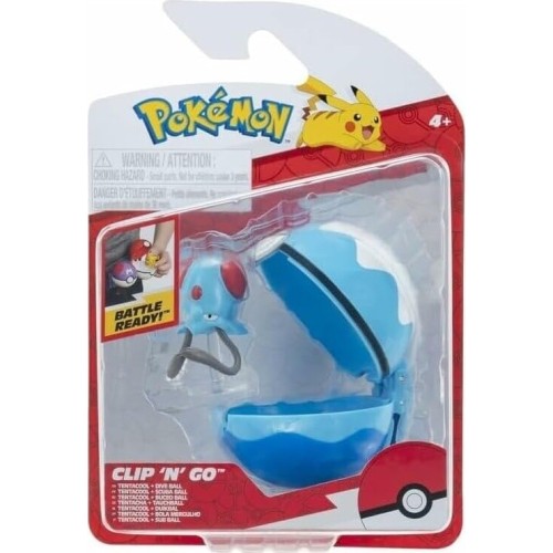 Jazwares pokemon clip ‘n go tentacool and dive ball - includes 2-inch battle figure  JW095057-W20 191726757825
