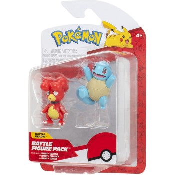 Jazwares Pokemon Pkw3581 Battle Figure Pack Magby and Schiggy Official Detailed Figure, 5 cm Each JW095007-W19 191726709220