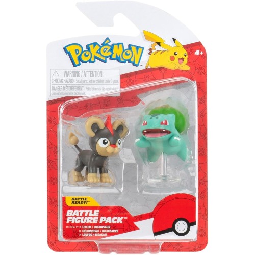 Jazwares Pokemon Battle Figure 2 Pack Litleo Και Bulbasaur 5 Cm W19 JW095007-W19 191726709244