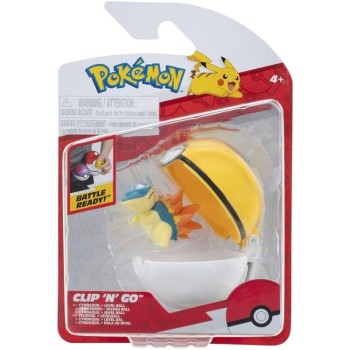 Jazwares Pokemon Pokemon Clip ‘N’ Go Cyndaquil And Level Ball - Includes 2-Inch Battle Figure And Level Ball Accessory JW095057-