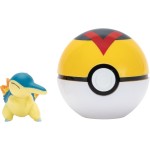 Jazwares Pokemon Pokemon Clip ‘N’ Go Cyndaquil And Level Ball - Includes 2-Inch Battle Figure And Level Ball Accessory JW095057-