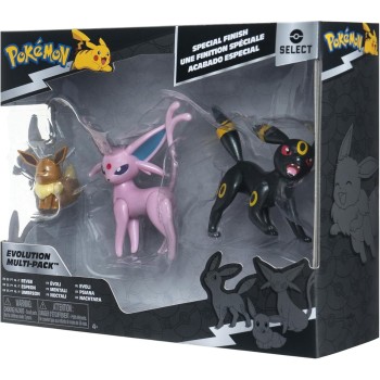Jazwares Pokemon Select Evolution Multipack Eevee 2, Umbreon, Espeon Φιγούρες JW004222 191726760658