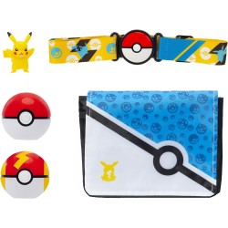 Jazwares Pokemon Pkw4171 - Pikachu Clip 'N Go Bandolier Set - Pikachu Battle Figure, Poke Ball, Turbo Ball, Strap and Bandolier,