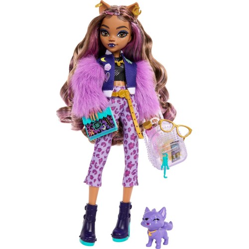 Mattel Monster High Clawdeen Wolf Fashion Doll With Pet Dog Crescent and Accessories HRP65 194735183579