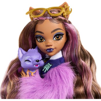 Mattel Monster High Clawdeen Wolf Fashion Doll With Pet Dog Crescent and Accessories HRP65 194735183579