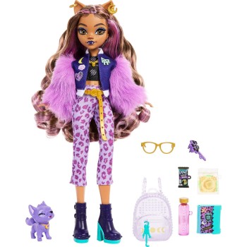 Mattel Monster High Clawdeen Wolf Fashion Doll With Pet Dog Crescent and Accessories HRP65 194735183579