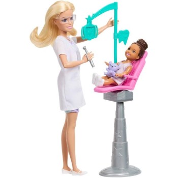 Mattel Barbie Σετ Επαγγελματα Με Παιδακια 6 Σχεδια Careers Dentist Doll JCR71 / JMK14 194735378715