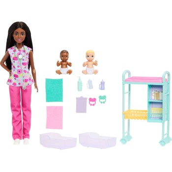 Mattel Barbie Σετ Επαγγελματα Με Παιδακια 6 Σχεδια Careers Baby Doctor Doll JCR71 / JMK13 194735378692