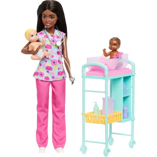 Mattel Barbie Σετ Επαγγελματα Με Παιδακια 6 Σχεδια Careers Baby Doctor Doll JCR71 / JMK13 194735378692