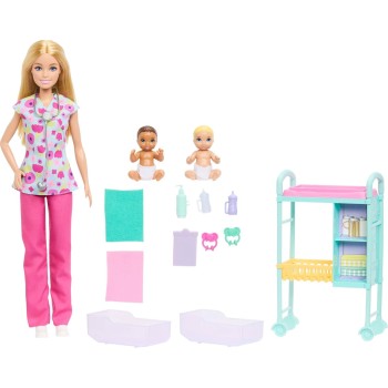 Mattel Barbie Σετ Επαγγελματα Με Παιδακια 6 Σχεδια Careers Baby Doctor Doll JCR71 / JMK12 194735378746