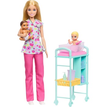Mattel Barbie Σετ Επαγγελματα Με Παιδακια 6 Σχεδια Careers Baby Doctor Doll JCR71 / JMK12 194735378746