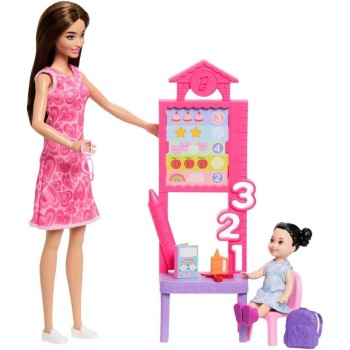 Mattel Barbie Σετ Επαγγελματα Με Παιδακια 6 Σχεδια Careers Teacher Doll JCR71 / JMK16 194735378722