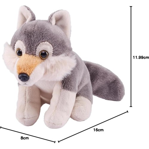 Wild Republic republic pocketkins eco wolf, stuffed animal, 5 inches, plush toy, made fro 27249 092389272499