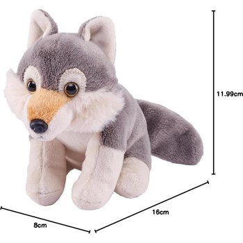 Wild Republic republic pocketkins eco wolf, stuffed animal, 5 inches, plush toy, made fro 27249 092389272499