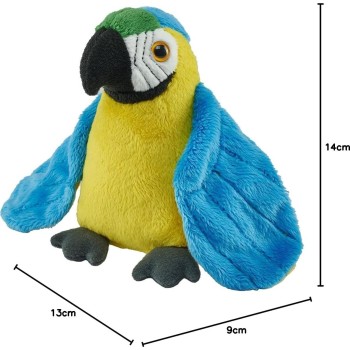 Wild Republic republic pocketkins eco blue yellow macaw, stuffed animal, 5 inches, plush  27762 092389277623