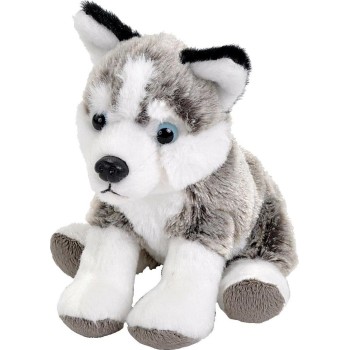 Wild Republic republic pocketkins eco husky, stuffed animal, 5 inches, plush toy, made fr 27807 092389278071