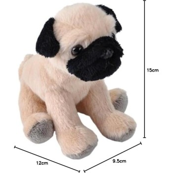 Wild Republic republic pocketkins eco pug, stuffed animal, 5 inches, plush toy, made from 27810 092389278101