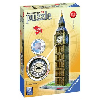 Ravensburger Παζλ 3D 216Τμχ Big Ben Ρολόι ΝΕΟ ΜΕ ΑΛΗΘΙΝΟ ΡΟΛΟΙ 12586 4005556125869