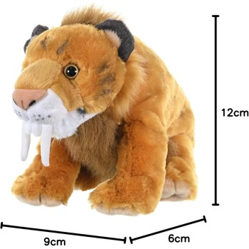 Wild Republic Cuddlekins Smilodon 12 Stuffed  Plush Toy, Multicolo 10956 092389109566