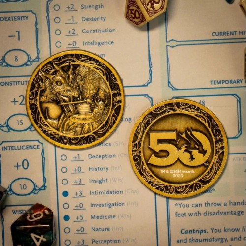 Fanattik Dungeons and Dragons Dungeons & Dragons 50Th Anniversary Antique Gold Coin HAS-DUN65 5060948294959