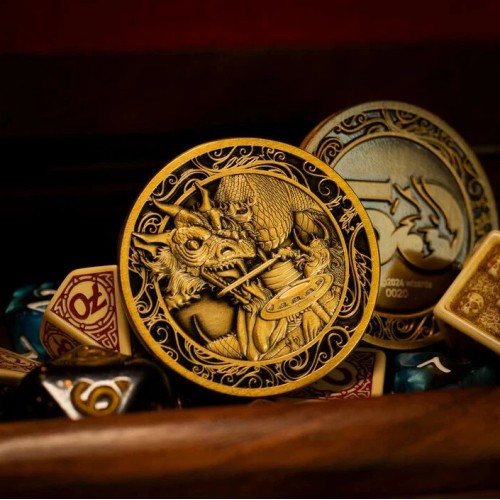 Fanattik Dungeons and Dragons Dungeons & Dragons 50Th Anniversary Antique Gold Coin HAS-DUN65 5060948294959