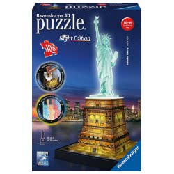 Ravensburger Παζλ 3D 108Τμχ Άγαλμα Της Ελευθερίας Νυχτερινή Έκδοση 12596 4005556125968