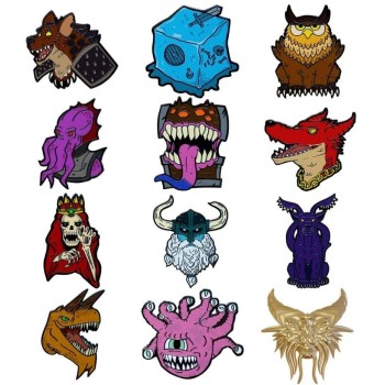Fanattik Dungeons and Dragons Dungeons & Dragons 50Th Anniversary Mystery Pin Badge CDU Containing 12 Blind Boxes HAS-DUN16 5060