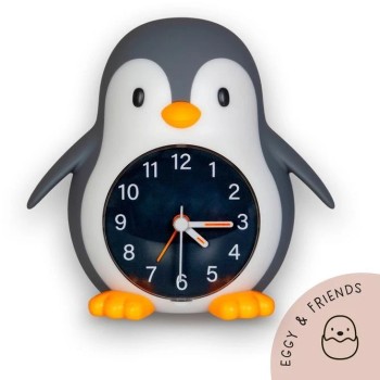 Megalight POPPY PENGUIN Kids Alarm Clock With Wake Up Light & Night Light Warm White 187406.ML.00.01187406.ML. 4064252009903