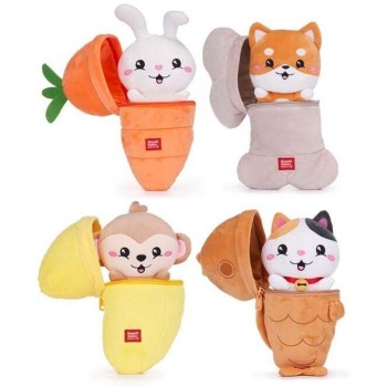 Magic Toys Λούτρινα Kawaii Kuties Με Φερμουαρ 4 Σετ 24Εκ. 49481 5038104494819