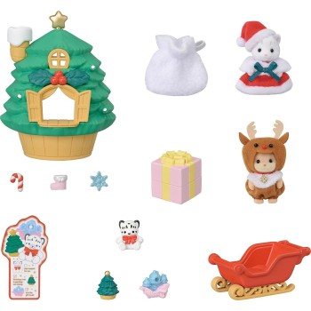 Epoch Sylvanian Families - Χριστουγεννιάτικο Δεντρόσπιτο Του Αϊ-Βασίλη - Σετ Παιχνιδιού Για Κουκλόσπιτο 5822 5054131058220