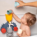 Little Smoby - Hippo bath toy from 1 year - water toy with splash function, cups and suction cups for the bath, bath toy for bab