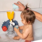 Little Smoby - Hippo bath toy from 1 year - water toy with splash function, cups and suction cups for the bath, bath toy for bab