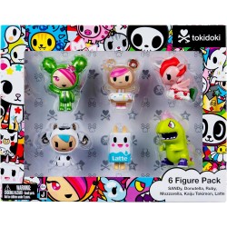 Jazwares Tokidoki 2” 6 Figure Pack - Donutella, Sandy, Kaiju Tokimon, Latte, Mozzarella, & Ruby - Ages 5+ - Officially Licensed 