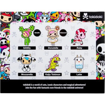 Jazwares Tokidoki 2” 6 Figure Pack - Donutella, Sandy, Kaiju Tokimon, Latte, Mozzarella, & Ruby - Ages 5+ - Officially Licensed 