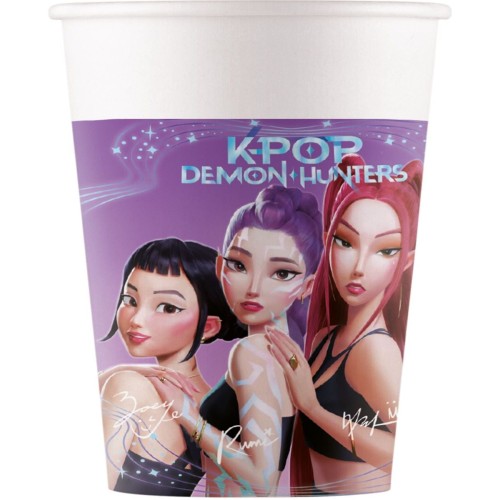 PROCOS kpop demon hunters Paper Cups K-POP Demon Hunters 200Ml 8 Pcs 098640 5201184986400