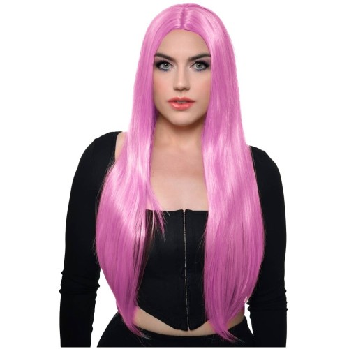 fun world wig Long Pink 40cm Heading 9292-3 5212054710889