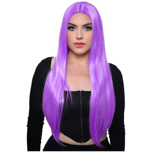 fun world Long Purple wig 40cm Heading 9292-4 5212054710919