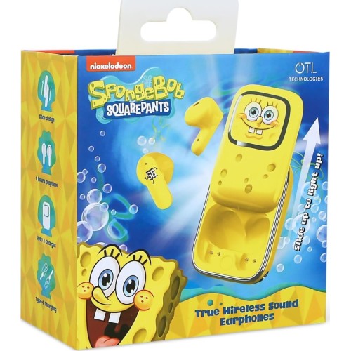 otl technologies otl  sb1391 spongebob squarepants slider tws earphones with slide open ligh  5055371630641